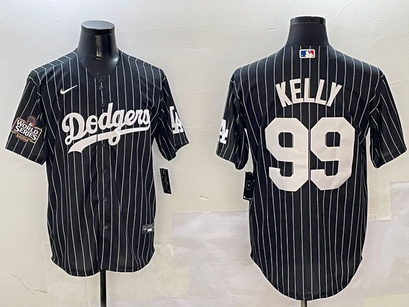 Men Los Angeles Dodgers #99 Kelly Black Stripe Jointly Name 2025 Nike MLB Jersey style 3->los angeles dodgers->MLB Jersey